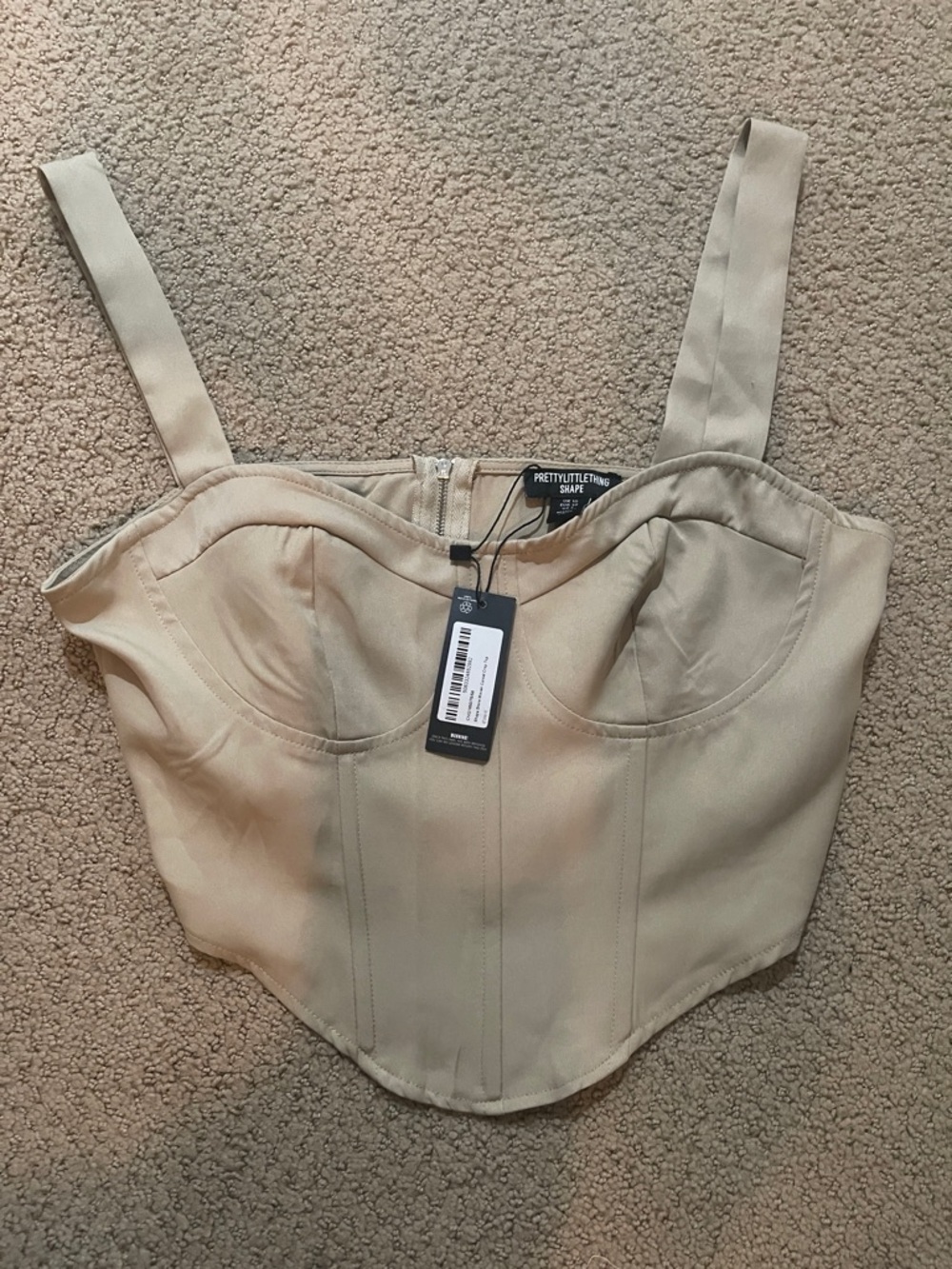 PrettyLittleThing Nude Beige Corset Bustier Top